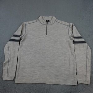 Kuhl Ryzer 1/4 Zip Pullover Mens XL Gray Mock Neck Striped Hiking Long Sleeve